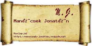 Manácsek Jonatán névjegykártya